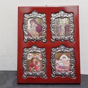 Byzantine Art Greek Orthodox Icon Set Silver 1000*